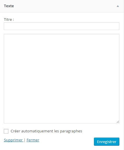 widget-WordPress-texte