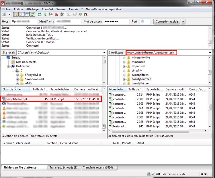 Filezilla-wordpress