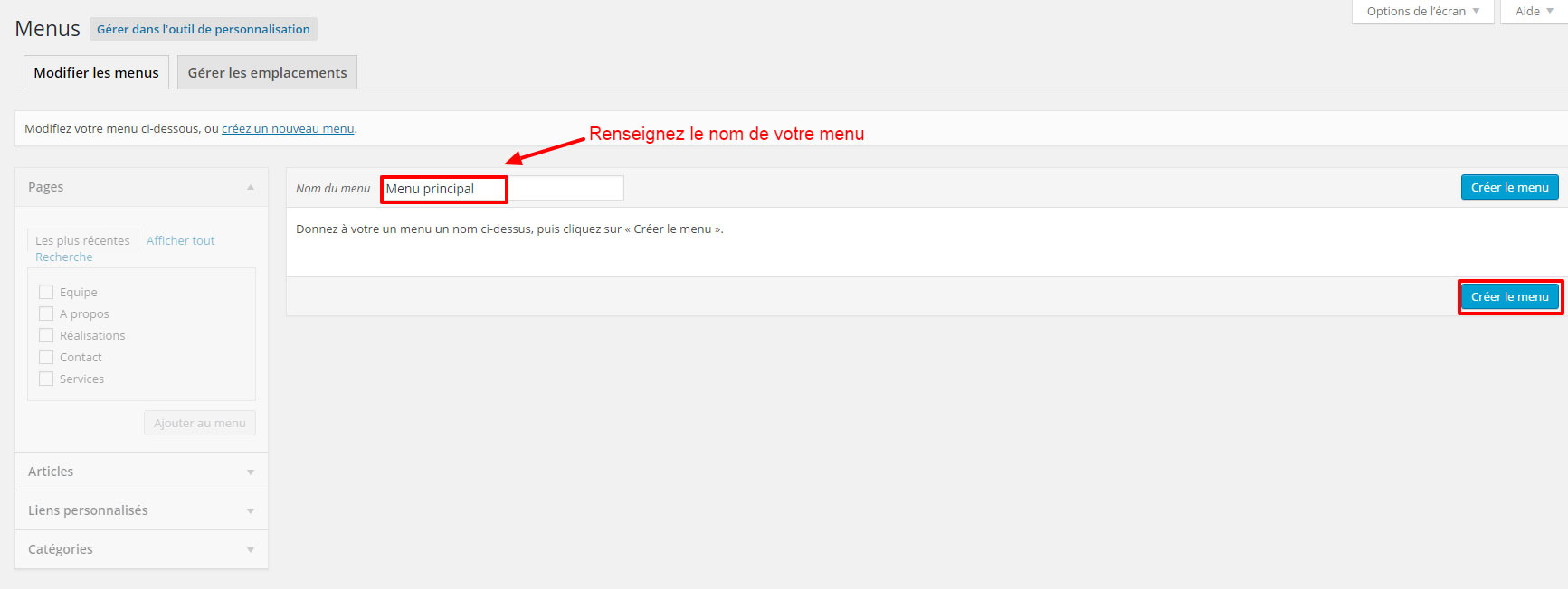 menus-WordPress