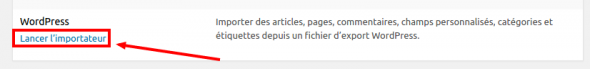 wordpress import