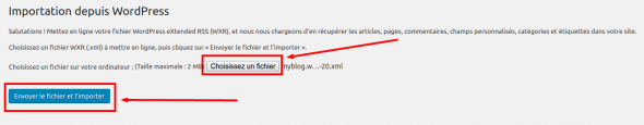 Importation depuis WordPress