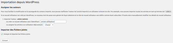 wordpress import