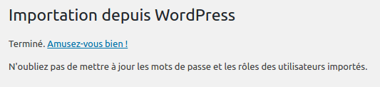 wordpress import