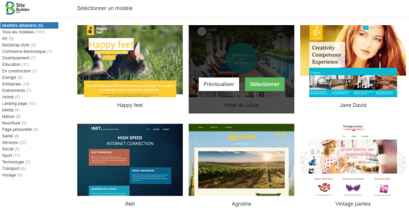 votre restaurant avec SiteBuilder pro
