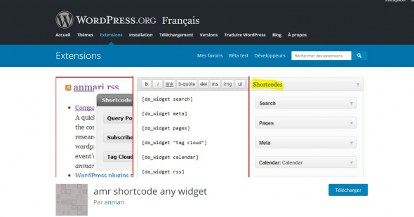 fonctionnalités WordPress