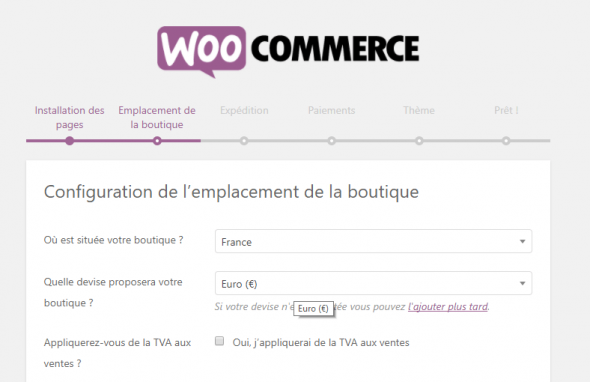 configurer WooCommerce