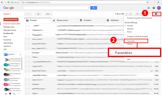 Paramètre smtp 