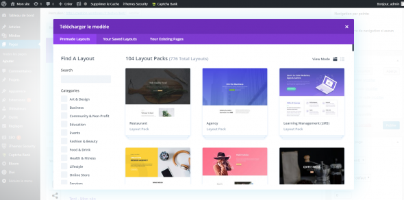 Layouts sur Divi