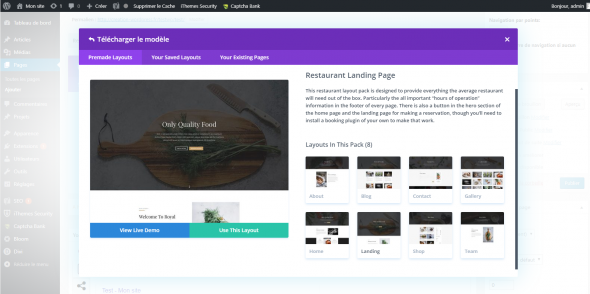 Layouts sur Divi