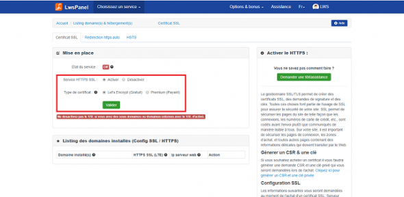 Migration HTTP vers HTTPS