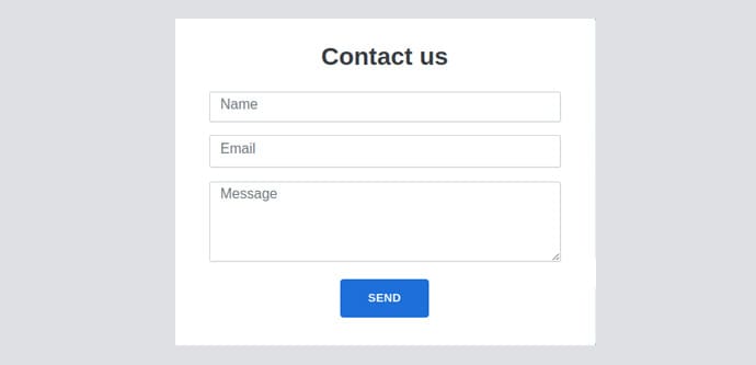 Formulaire contact page web