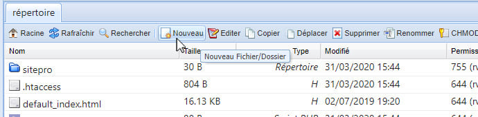 créer répertoire