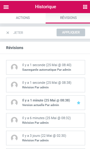 elementor historique