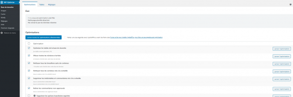 WP Optimize cache WordPress