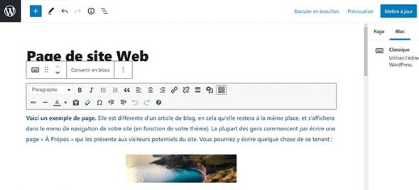 contenu wordpress