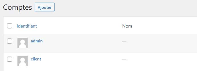 comptes WordPress
