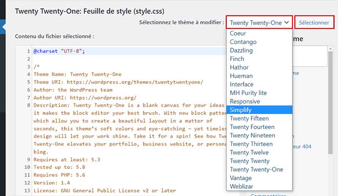 thème WordPress