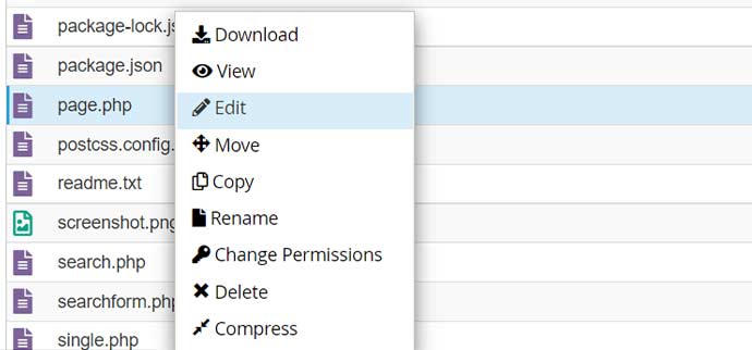 Edit page WordPress