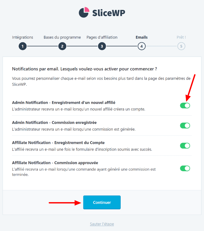 emails et notification