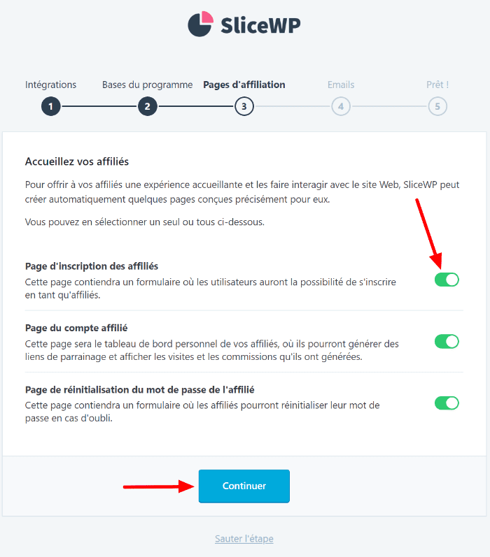 pages d'affiliation