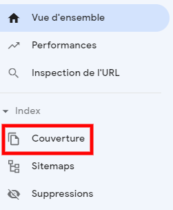 Google Search Console rapport de couverture