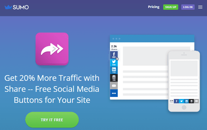 réseaux sociaux WordPress : Sumo share