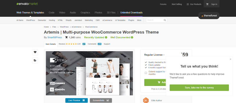 Thème WordPress Artemis