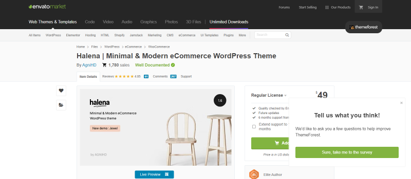 Thème e-commerce WooCommerce Halena