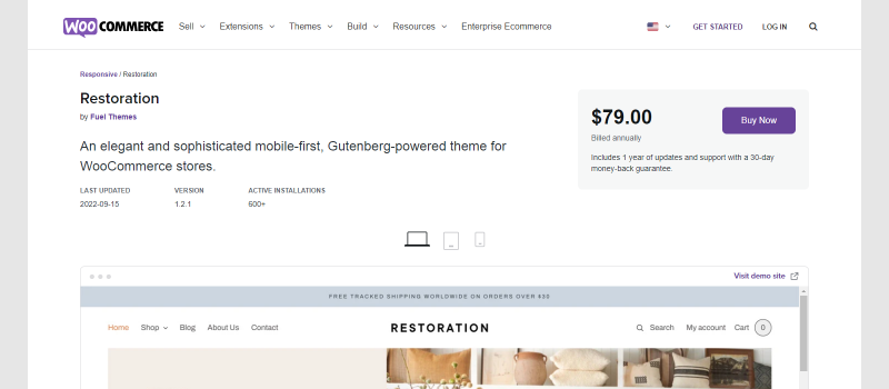 Thème WordPress responsive Restoration