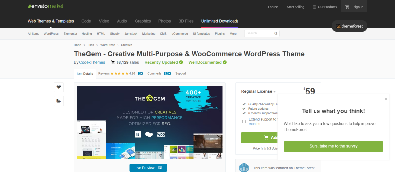 Thème e-commerce WordPress TheGem