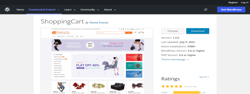 Thème WordPress ShoppingCart