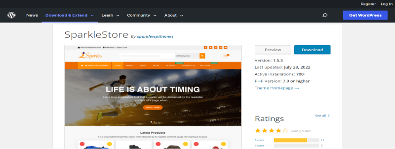 Thème WordPress Sparklestore