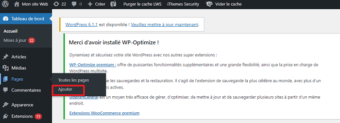 créer un site WordPress
