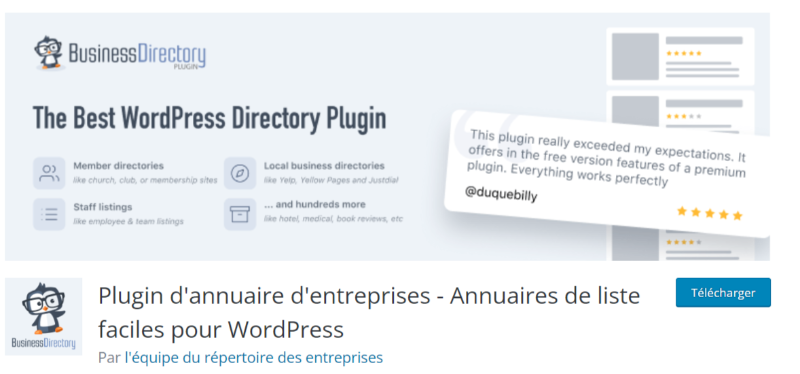 Business Directory Plugin, plugin WordPress annuaire