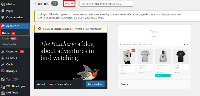 installer un thème WordPress