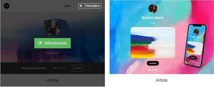 site internet pour artistes