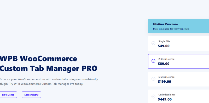WPB WooCommerce Custom Tab Manager