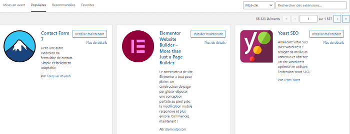 créer site wordpress