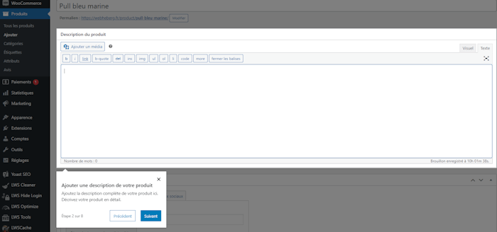 Création d'un site web ecommerce