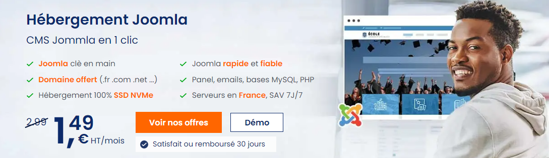 Alternative à WordPress : l'hébergement Joomla LWS