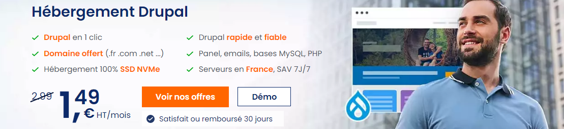 Alternative à WordPress : l'hébergement Drupal LWS