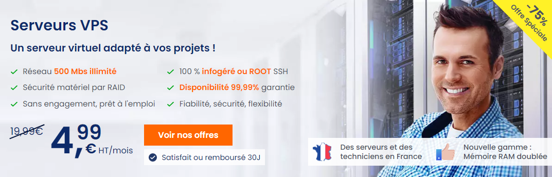 Obtenir un VPS LWS à partir de 4,99 € HT/mois seulement