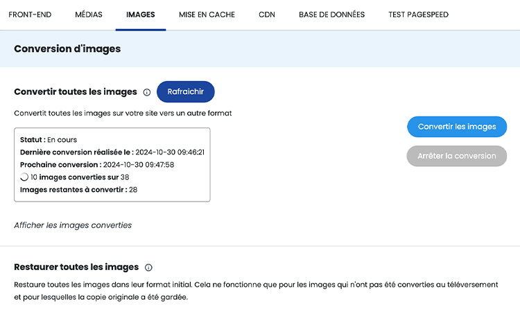 Optimisation des images LWS Optimize