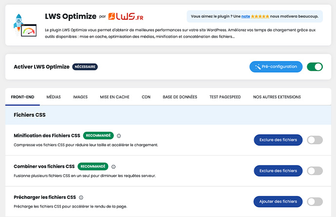 lwsoptimize Plugin de cache WordPress LWS Optimize : une interface intuitive