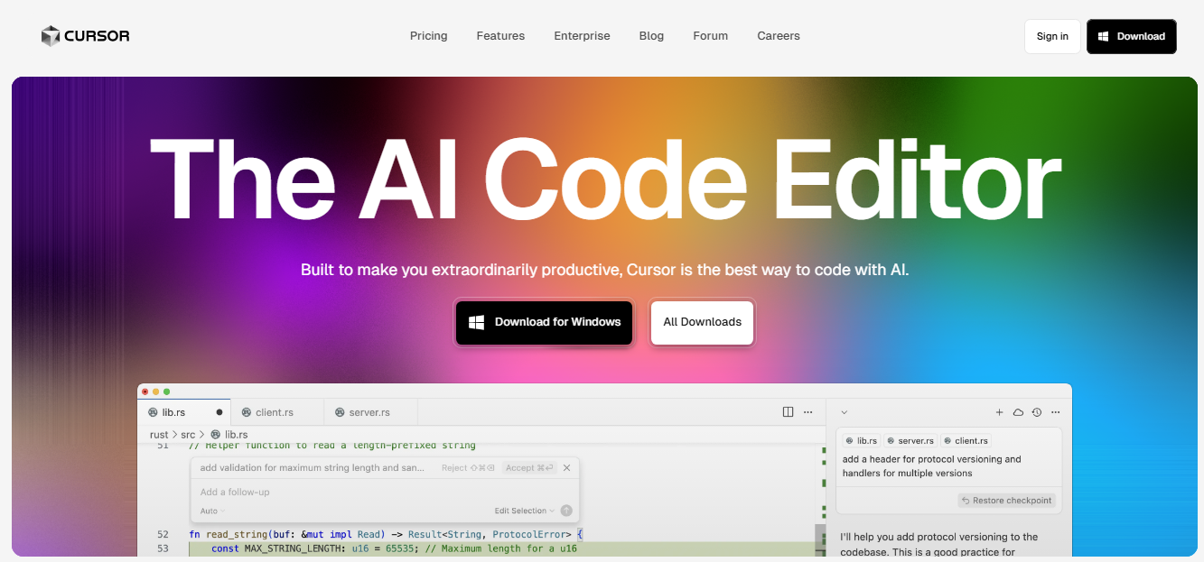 Cursor - un éditeur de code IA contextuel et prédictif