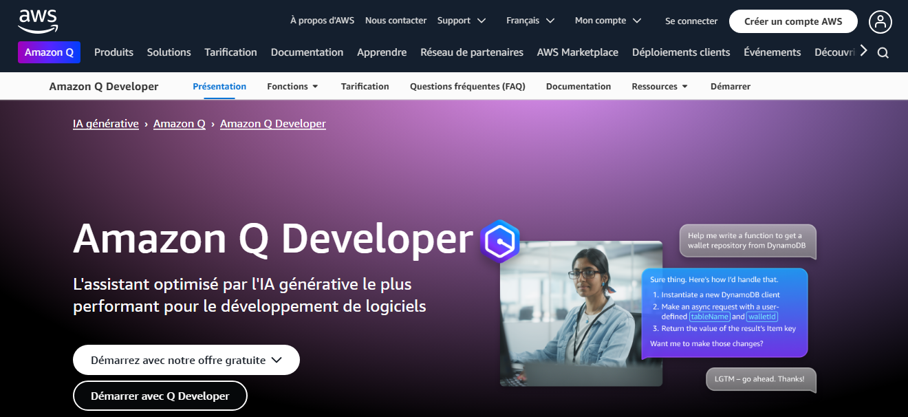 Amazon Q Developer -  un assistant de codage basé sur l'IA