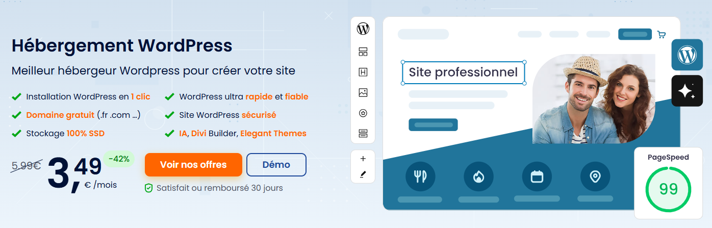 Hébergement WordPress Hébergement WordPress abordable, avec bonus et garantie