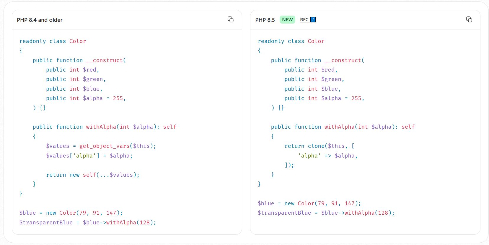 PHP 8.5 Clone With PHP 8.5 - Clone With