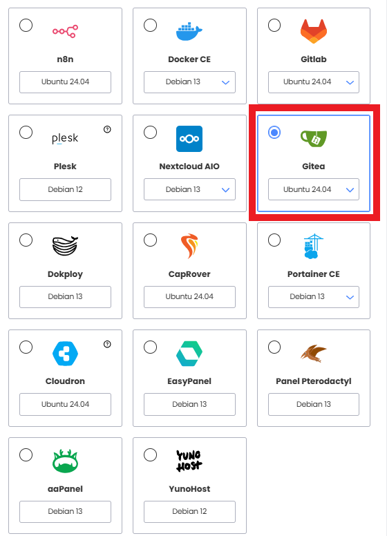 Template Gitea pour une installation facile et rapide